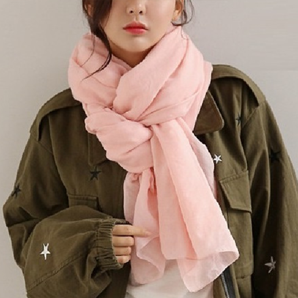 머플러 목도리 학생 부드러운 따뜻한 무지 고급 여성 겨울 가을 봄 여자 롱 무지 할머니 - 상품 이미지
