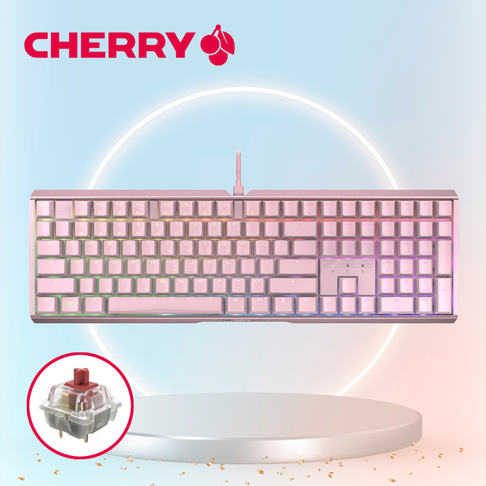 [국내정발] 체리 XTRFY MX 3.1 RGB MX2A 기계식 유선 핑크 저소음적축 - 상품 이미지