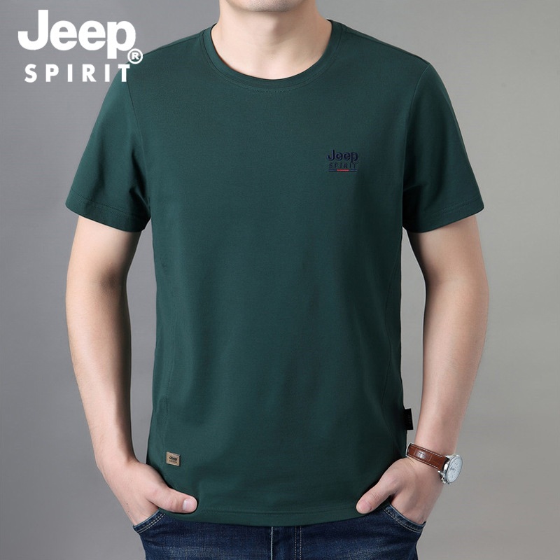 JEEP 지프 남성 라운드넥 화이트 반팔 티셔츠 - 상품 이미지