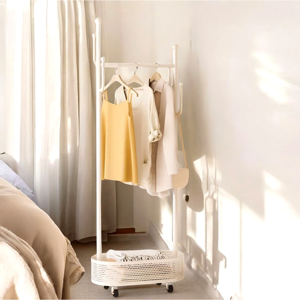 우아플레이스 이동식행거 선반 철제 튼튼한 스탠드옷걸이 600