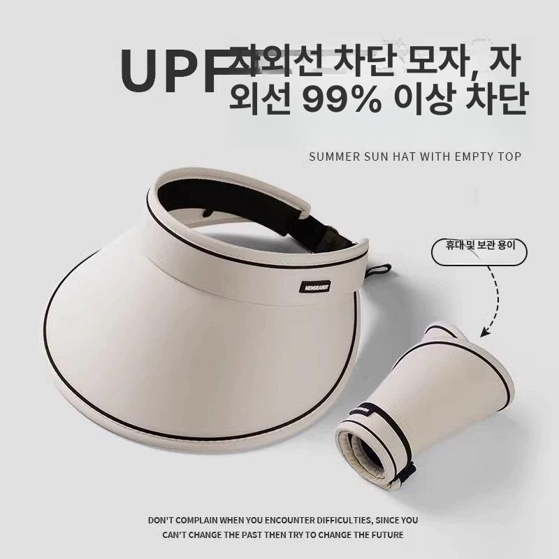 여성용 자외선 차단 초경량 선캡 여성썬캡 자외선차단모자 선캡모자 여름 모자 햇빛 가리개 UV 오프화이트 - 상세 이미지 4