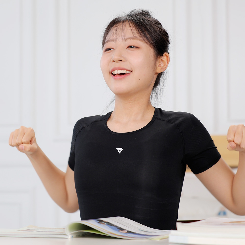 [1+1] 테이핑테크 여성용 바른자세 웨어 자세교정 라운드숄더 기능성 티셔츠 짐웨어 - 상세 이미지 3