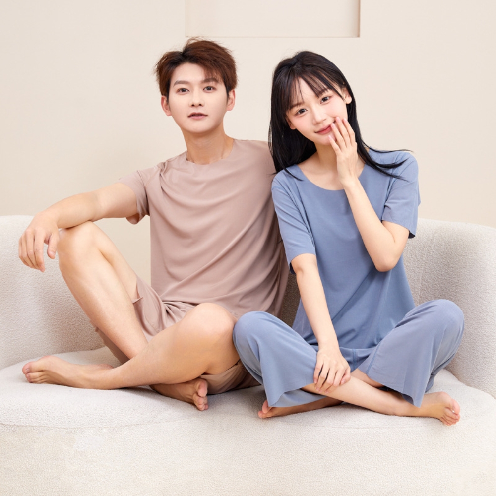 반팔긴바지잠옷 빅사이즈 냉감잠옷 커플파자마 이미지 3