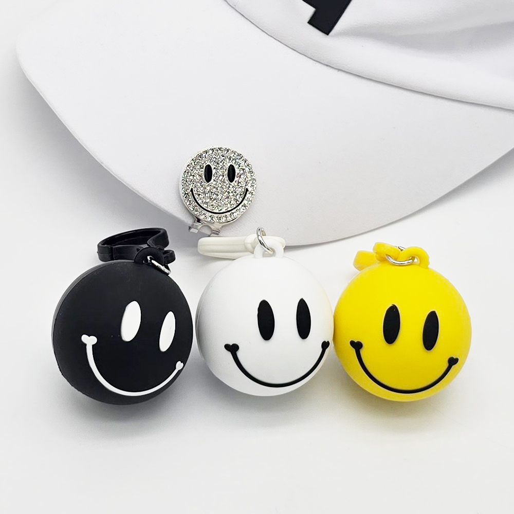스마일 실리콘 1구 골프 볼 주머니 골프공 파우치 백 케이스 골프 힙색 제품 이미지