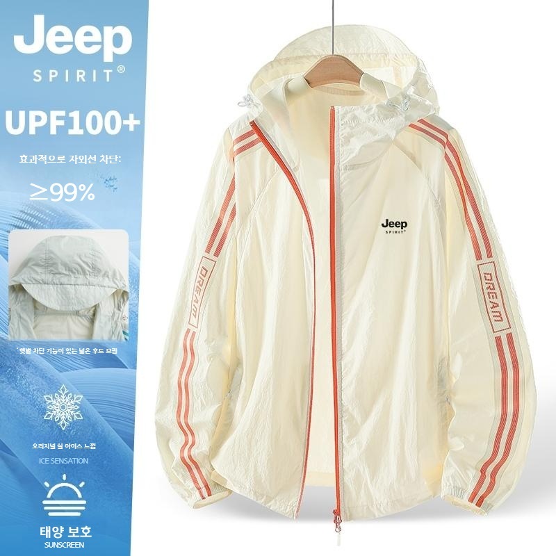 JEEP 여름 후드집업 점퍼 윈드자켓 자외선차단 등산복 - 상품 이미지