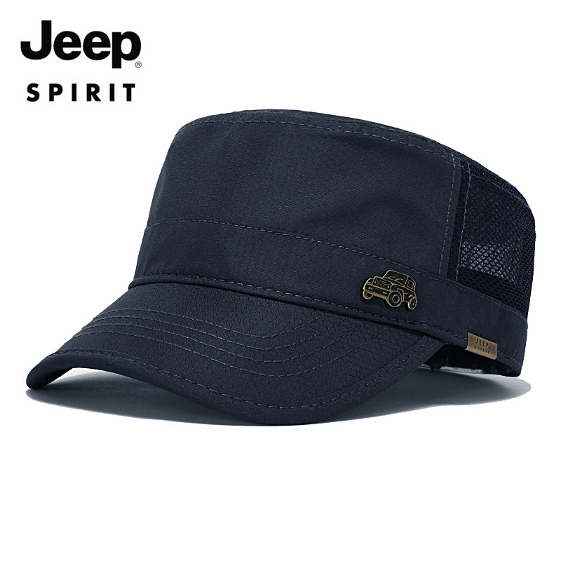 JEEP 지프 모자 여름용 남성용 플랫탑 통기성 메쉬 모자 캐주얼 군모 - 상세 이미지 5