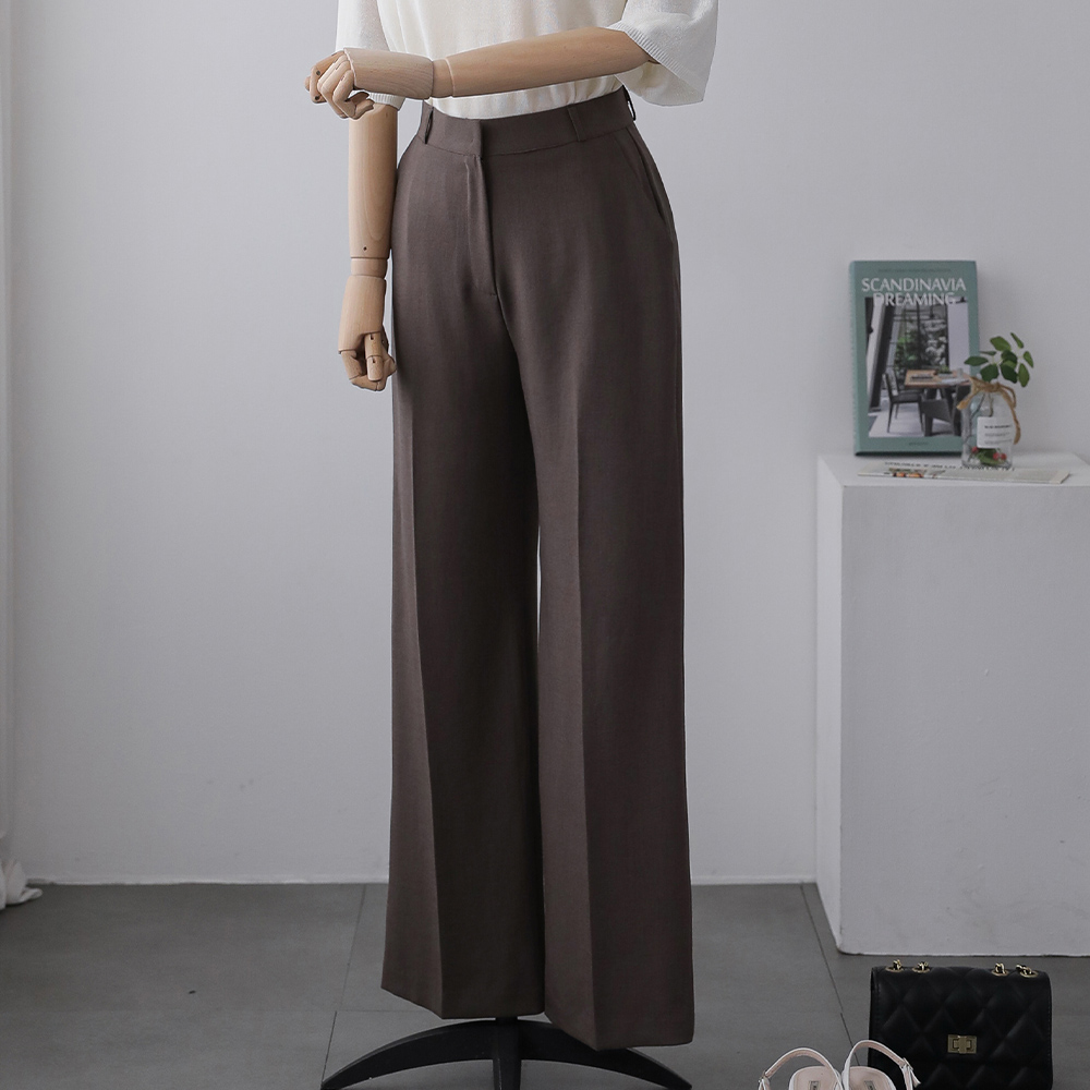 크리즈 쿨 린넨 레이온 와이드 일자 베이직 썸머 슬랙스 - 상세 이미지 2