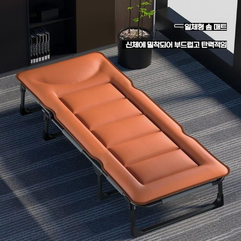 접이식침대 접이식 공간활용 간이침대 사무실 병원 캠핑 56cm 체크무늬 코튼 5단계 등받이 조절 기능 - 상세 이미지 2