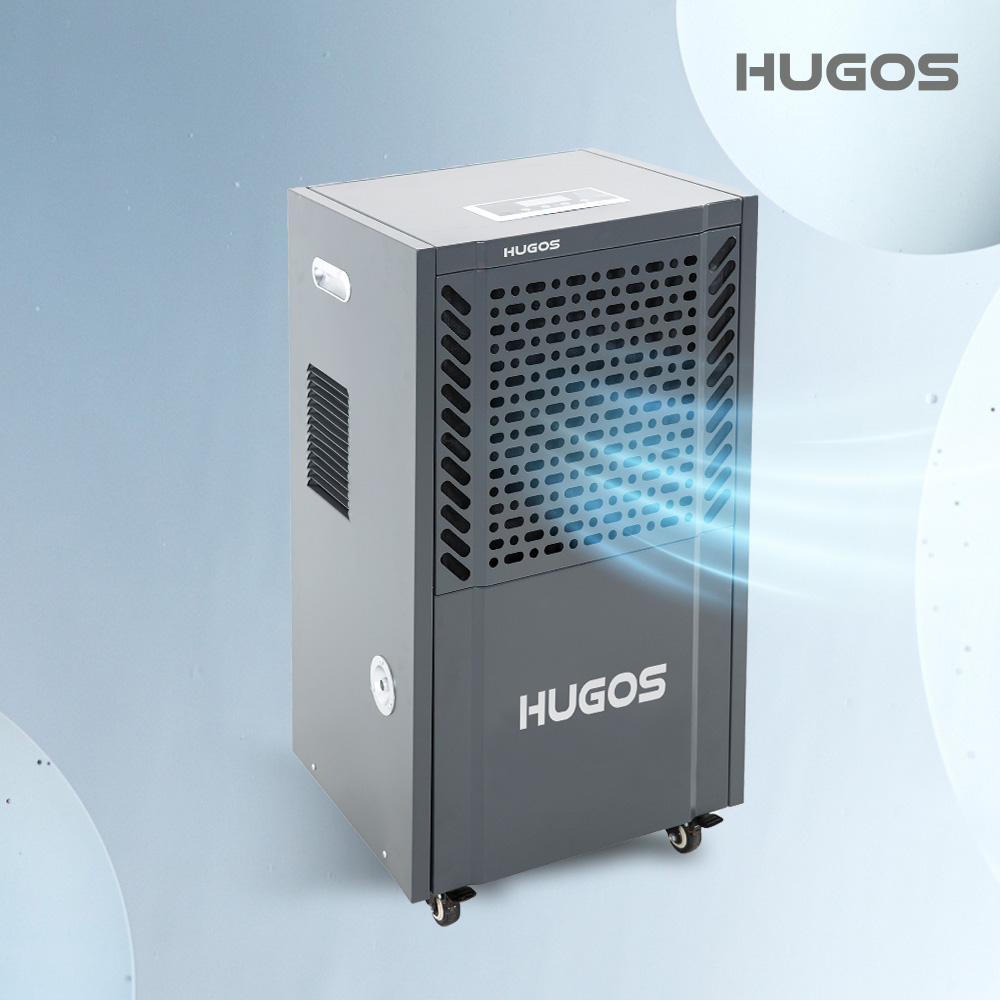 휴고스 산업용 이동식 제습기 100L 고효율 대용량 공업용 업소용 공장 창고 컴팩트형