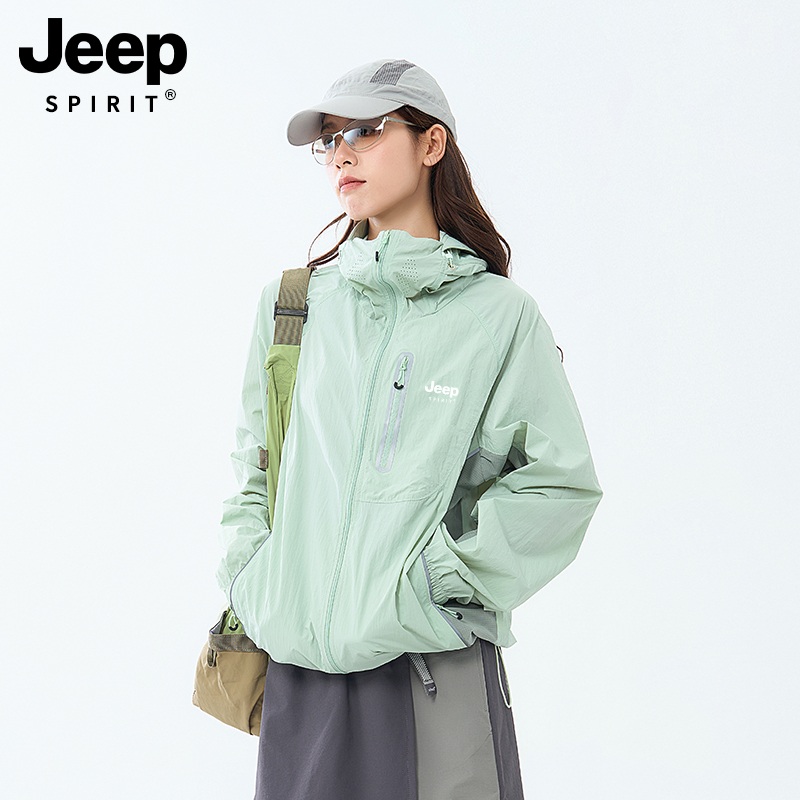 JEEP 여성 속건성 자외선차단 코트 산악용 아웃도어 얇은 재킷 - 상세 이미지 2