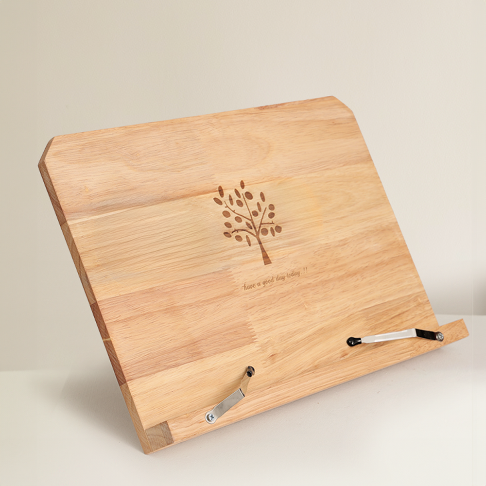 나무사랑 독서대 고무나무 원목 책읽기 접이식 휴대용 책받침대