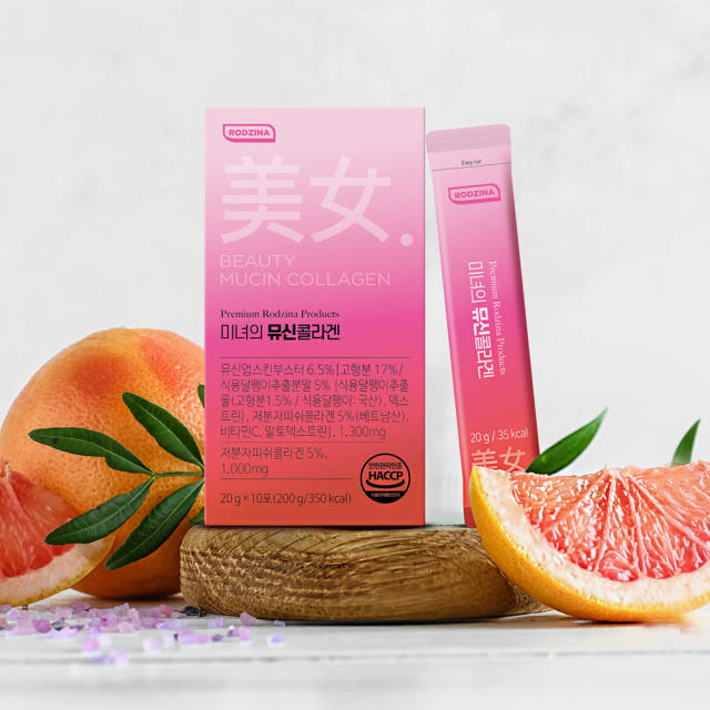 미녀의 뮤신 콜라겐 젤리 자몽맛 20g 10포, 8개