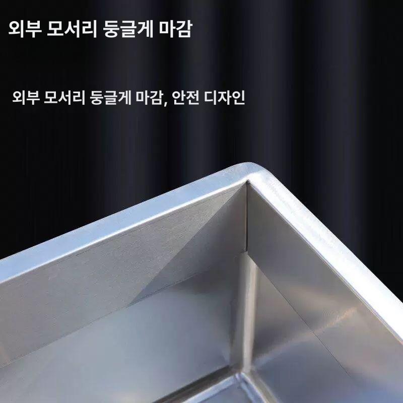 대형 스테인레스 걸레통 직사각형 업소용 병원용 벽걸이 세면대 화장실 304 스테인리스 두께 45x41x55cm - 상세 이미지 4