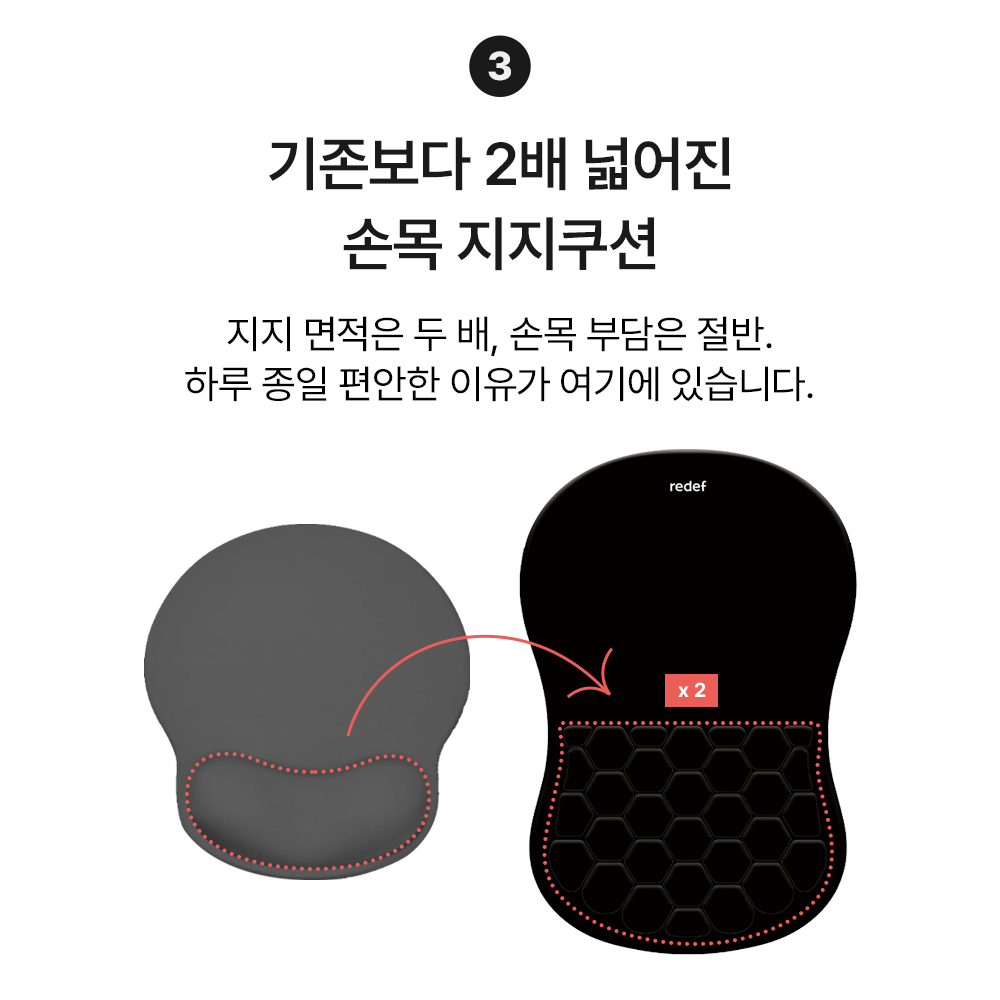 리디프 손목보호 마우스패드 받침 받침대 패드 쿠션 상품 이미지