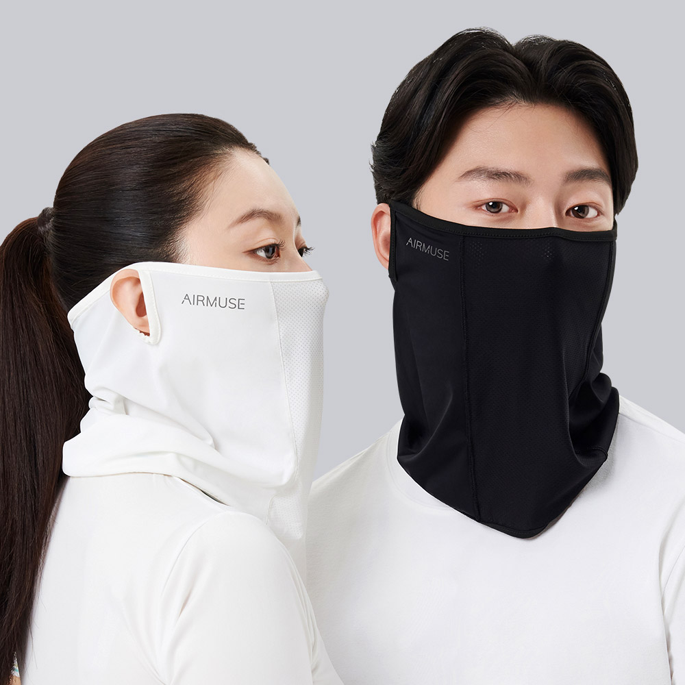에어뮤즈 자외선 차단 마스크 루즈핏 골프 쿨 냉감 안면 얼굴 햇빛가리개 등산 러닝 쿨 자전거 여름 스포츠 마스크 - 상세 이미지 2