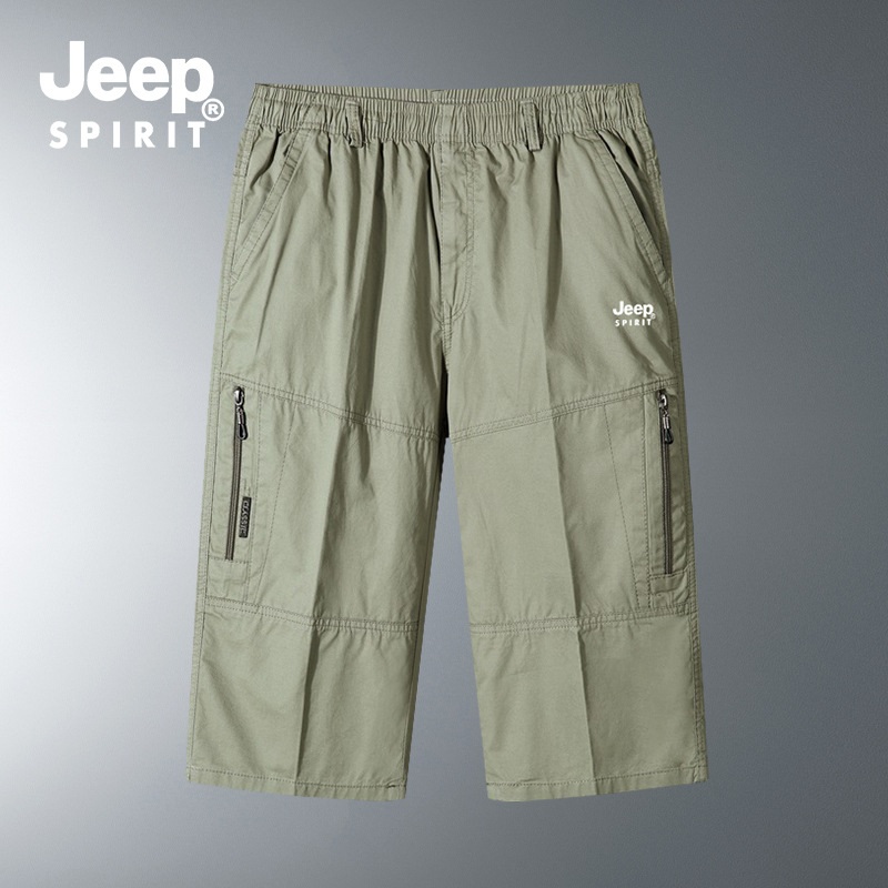 JEEP SPIRIT 남자 반바지 7부 밴딩 빅사이즈 여름 면 반바지 - 상세 이미지 2