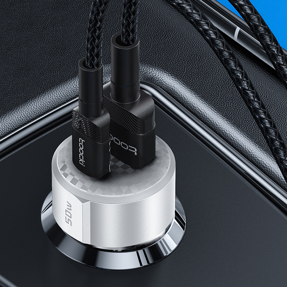 투키 50W 고속 차량용 충전기 시거잭 2in1 PD3.0 이미지 6