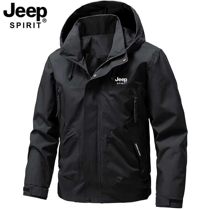 JEEP 지프 봄 여름 스판 자켓 등산패션 윈드브레이커 바람막이 캠핑 집업 후드 점퍼 - 상세 이미지 2