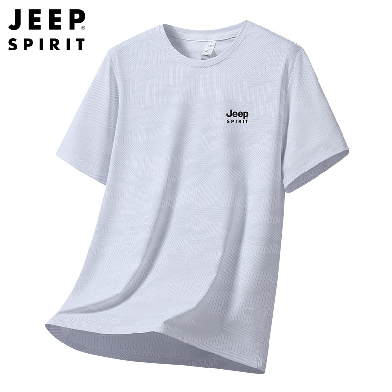 JEEP/지프 남자빅사이즈반팔티 캐주얼 자수 여름 라운드넥 티셔츠 - 상세 이미지 2