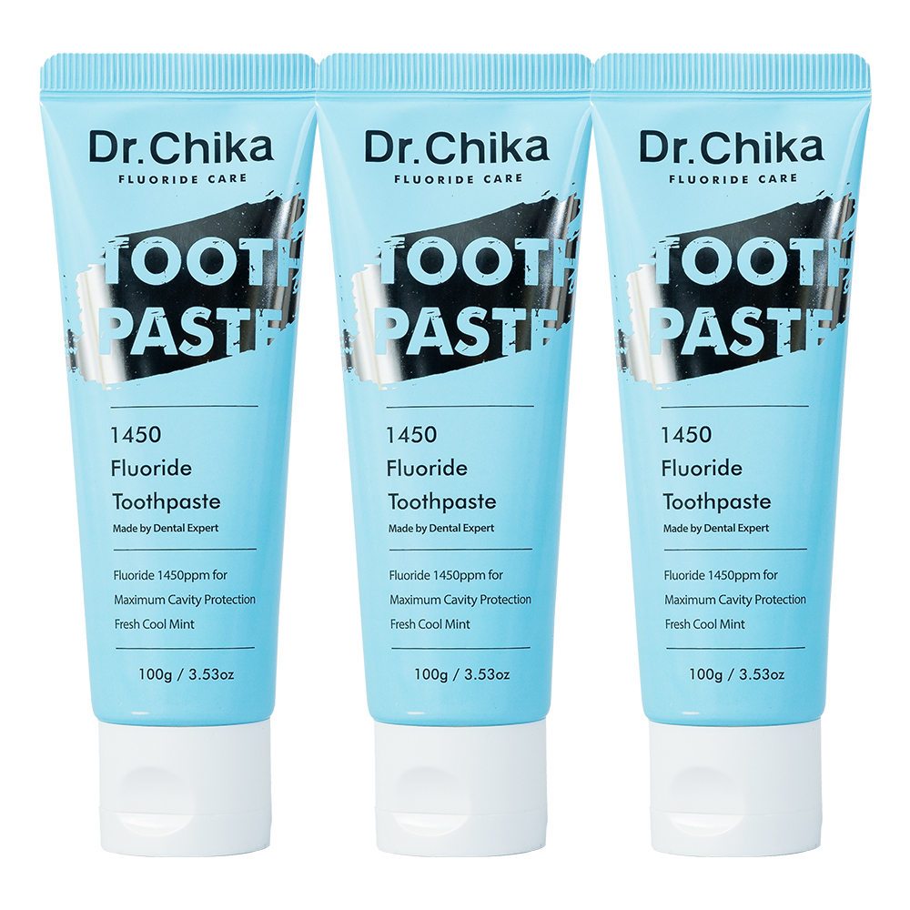 닥터치카 고불소치약 불소치약 1450 함유 충치예방 자연유래성분 100g 3개 세트 - 상품 이미지