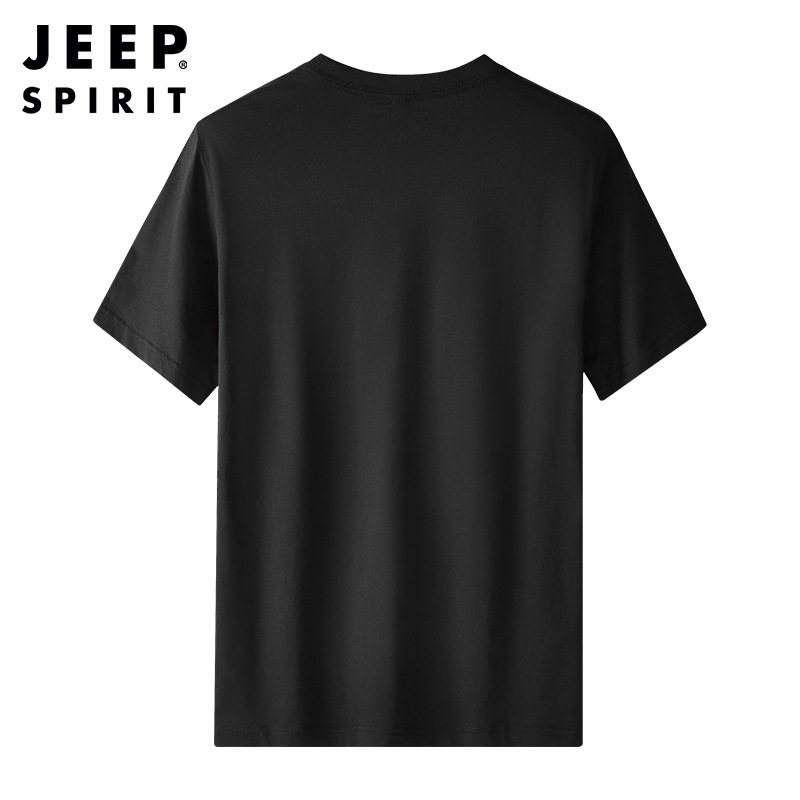 JEEP 지프 여름 통기성 아웃도어 레저 반팔 라운드넥 심플 티셔츠 남성 반팔티 - 상세 이미지 4