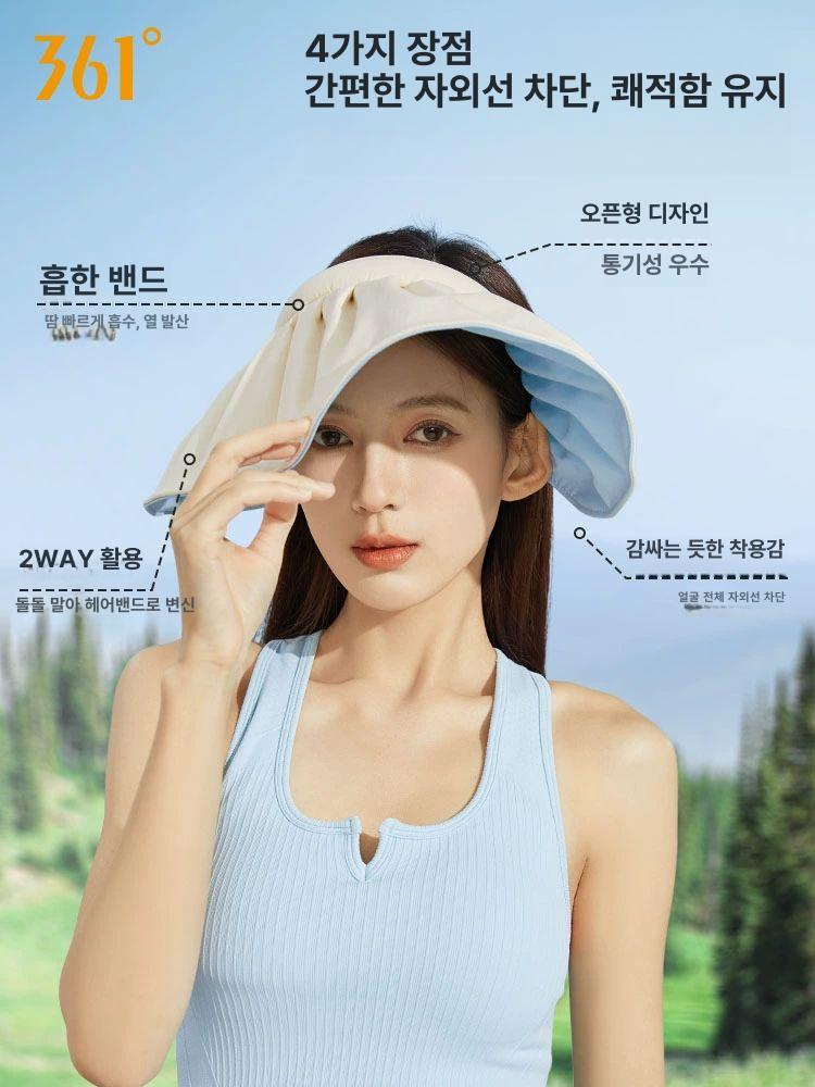 여성 여름 자외선 차단 선햇 여성모자 여름모자 자외선차단모자 썬캡 여성썬캡 베이지 P 030 - 상세 이미지 4