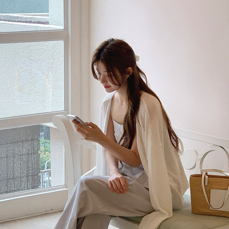 포에 시스루 루즈핏 썸머 숄 가디건 cd3387 - 상세 이미지 5