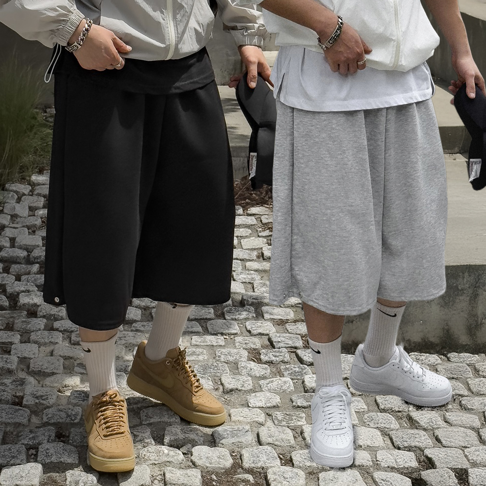 1+1 회색반바지 남자버뮤다팬츠 남자6부반바지 - 상품 이미지