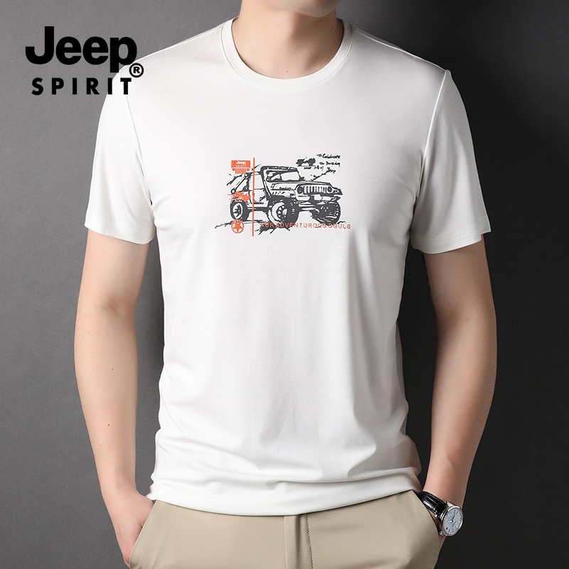 JEEP 지프 여름 아이스 라운드넥 캐주얼 반팔 티셔츠 - 상세 이미지 4