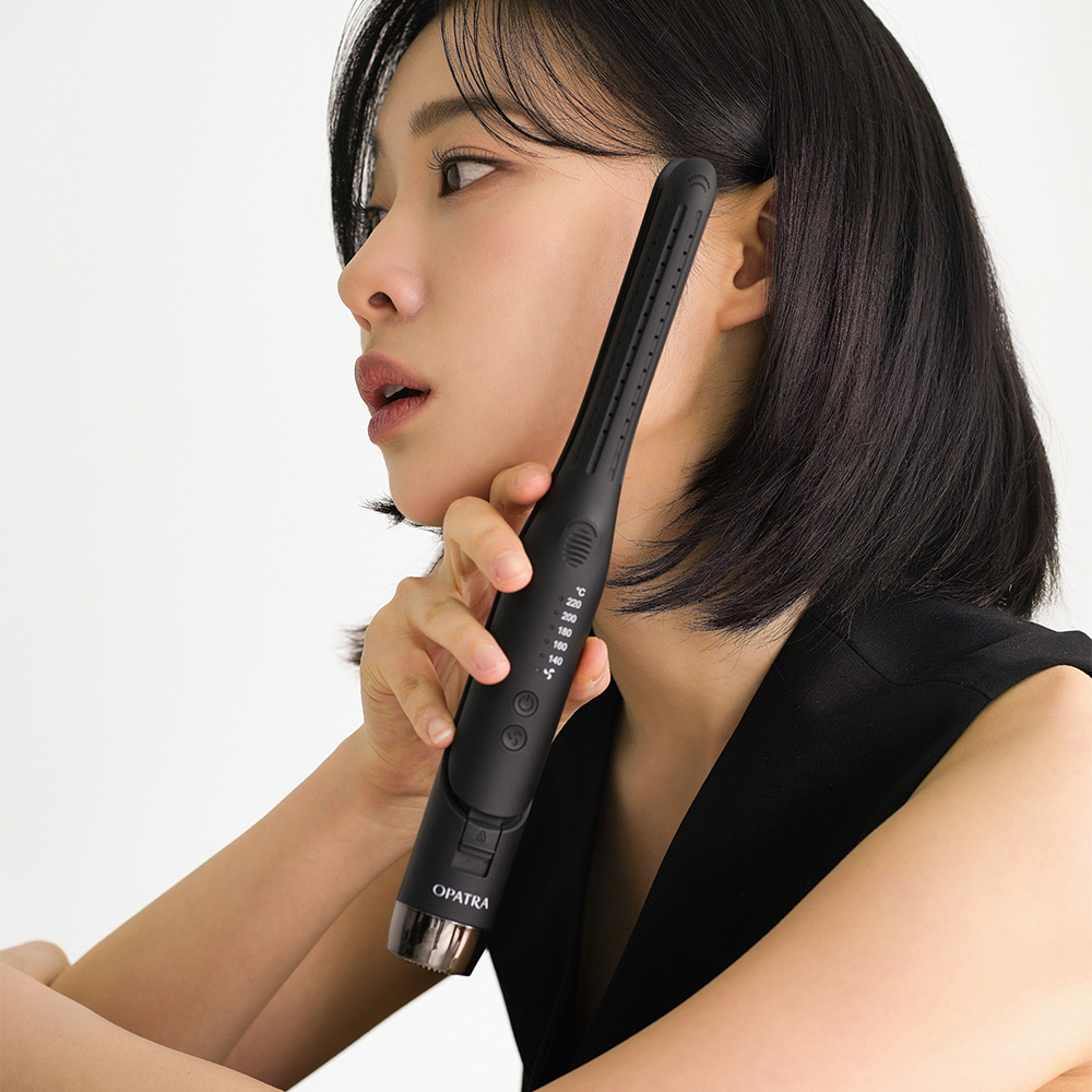 바람 나오는 오파트라 뿌리볼륨 고데기 앞머리 전문가용 미용실 남자 매직기 봉 판 프리볼트