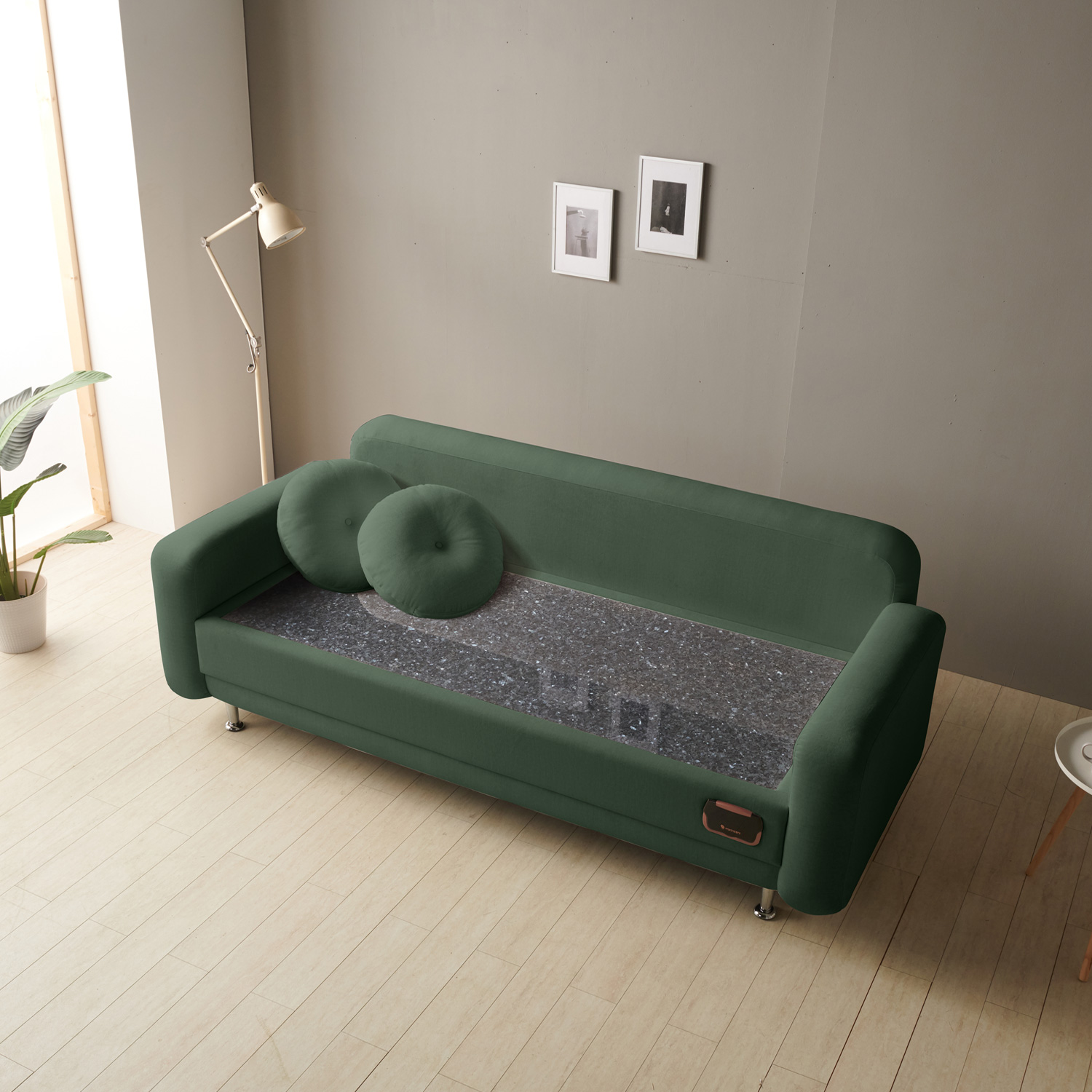 가보건강침대 F포그니SE 이태리산 블루펄 돌침대 3인용 패브릭 소파