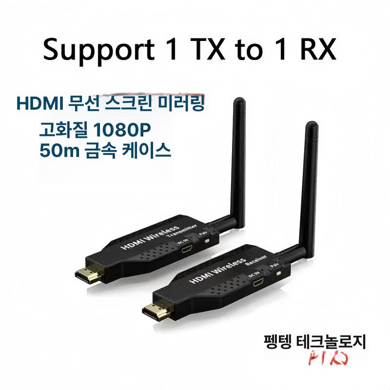 HDMI무선송수신기 모니터분배기 무선 50m 송신기 수신단 1080P 50m 신형 외관 이미지 8