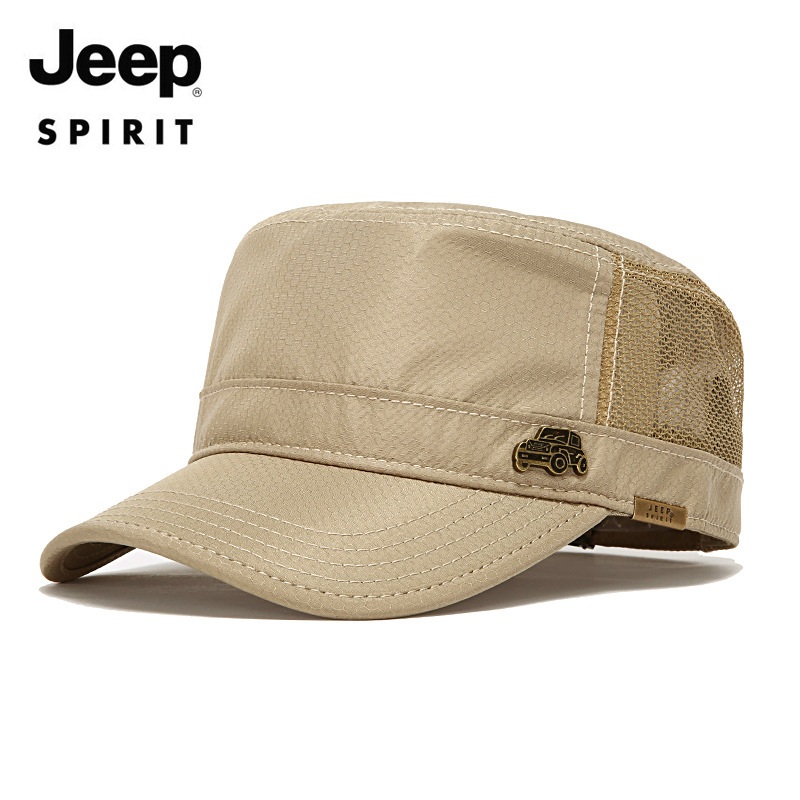 JEEP 지프 모자 여름용 남성용 플랫탑 통기성 메쉬 모자 캐주얼 군모 - 상세 이미지 4