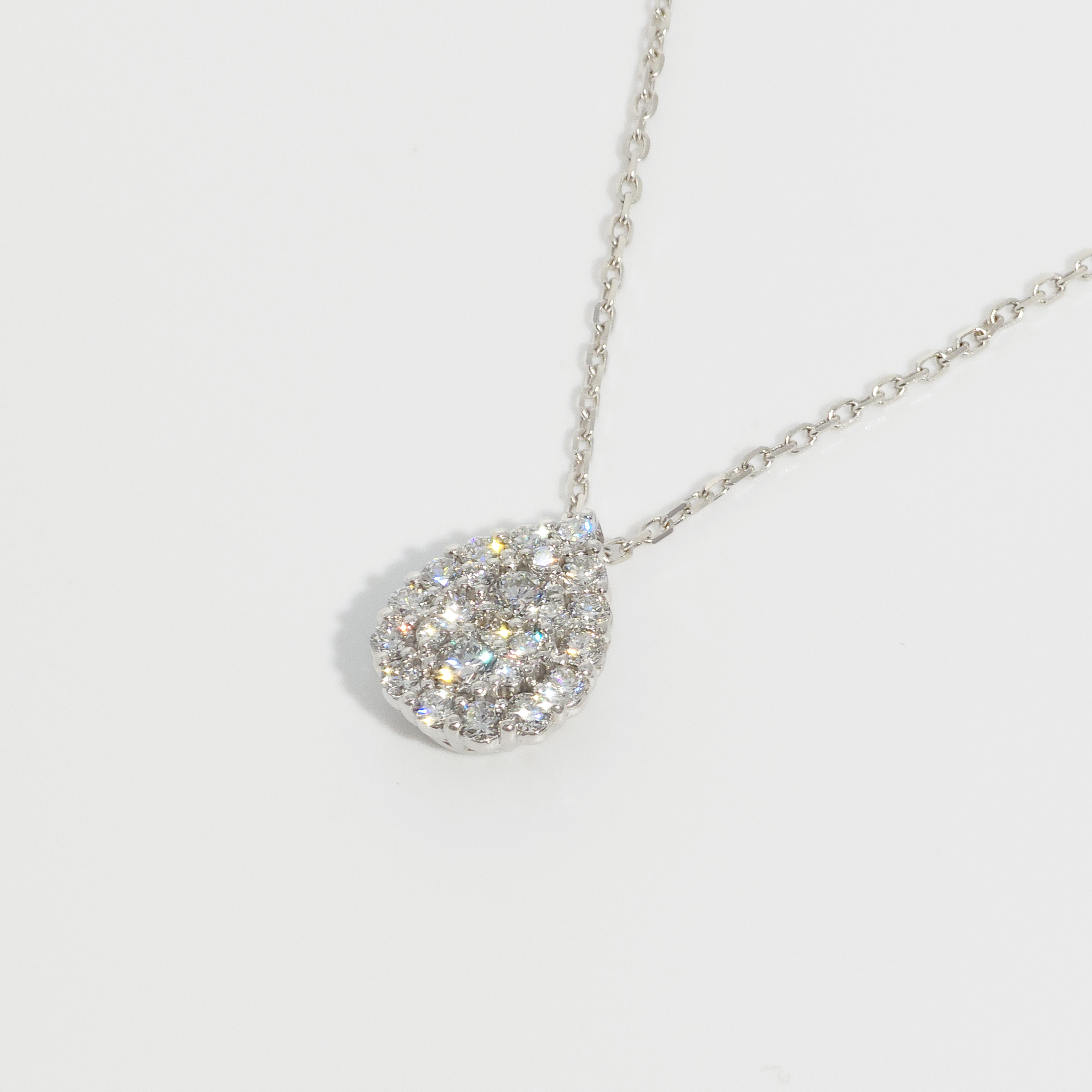 랩다이아 목걸이 파베세팅 물방울 랩다이아몬드 14k 18k - 상세 이미지 4