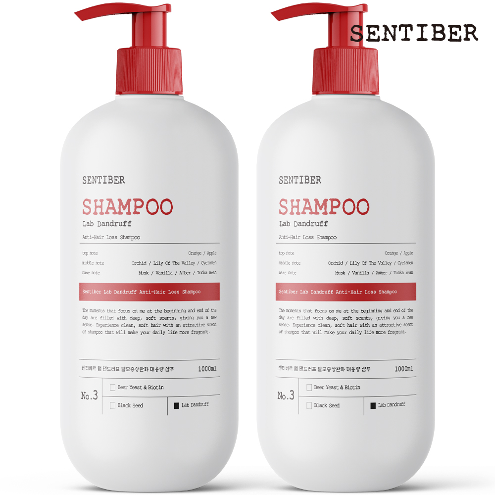 1+1 센티베르 탈모증상완화 비듬샴푸 1000ml 약산성 대용량 두피 쿨링 정수리냄새