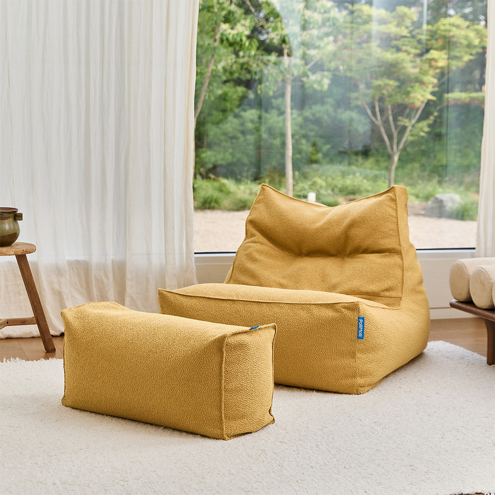 폴리몰리 607B 부클레 1인용 대형 빈백 소파 쿠션, 네이비 (메시속커버,선택안함)