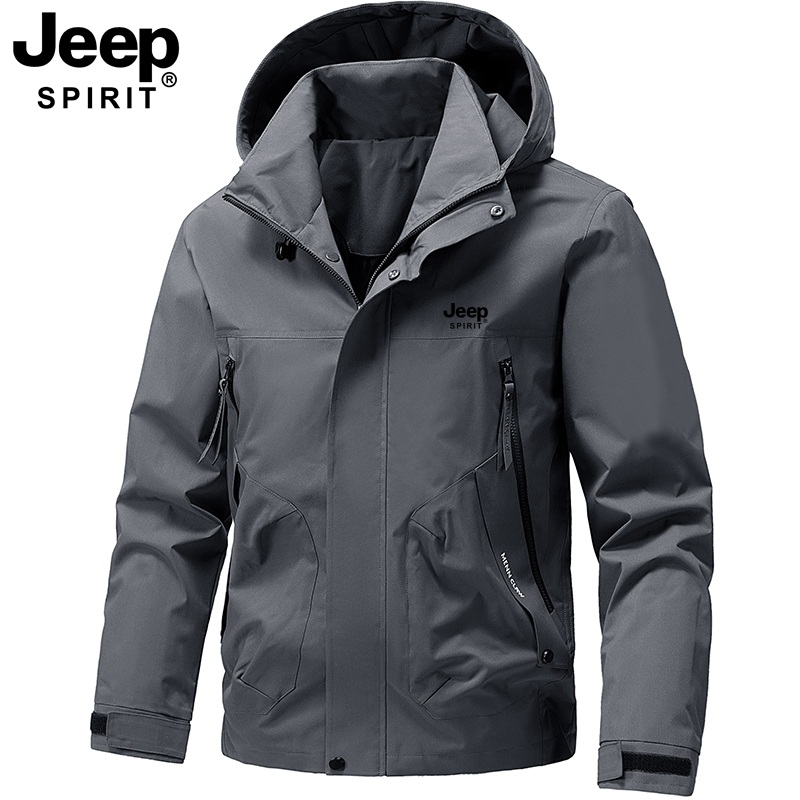 JEEP 지프 봄 여름 스판 자켓 등산패션 윈드브레이커 바람막이 캠핑 집업 후드 점퍼 - 상세 이미지 4