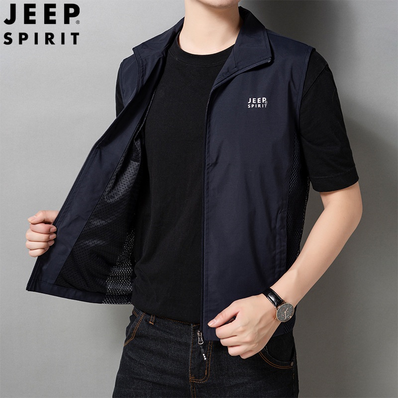 JEEP SPIRIT 조끼 남성용 야상 베스트 작업 낚시 등산 캐주얼 여름 조끼 빅사이즈 - 상세 이미지 2