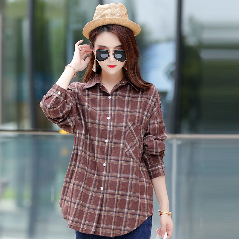 1+1 봄 가을 여성 루즈핏 빈티지 긴팔 셔츠 자켓 01. M - 상세 이미지 4