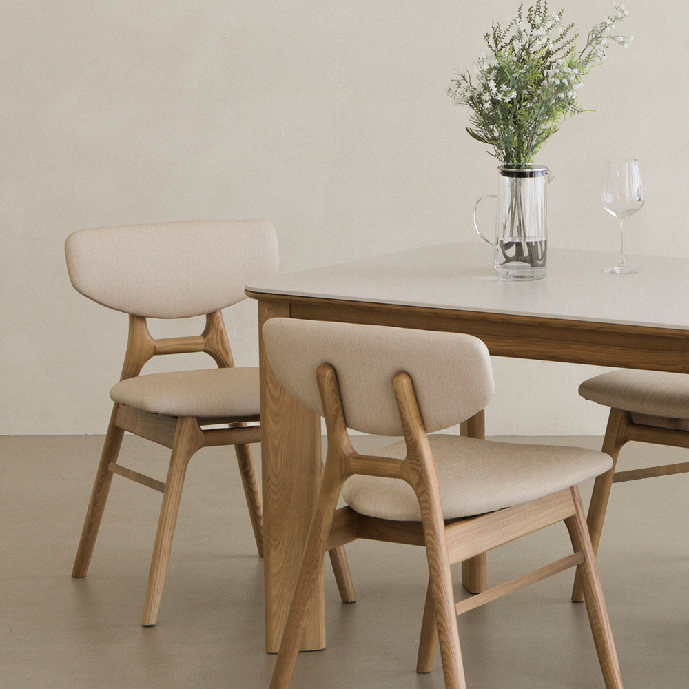 라미에스 오스비 애쉬 포세린 세라믹 식탁세트 4인용 1400 의자2 벤치