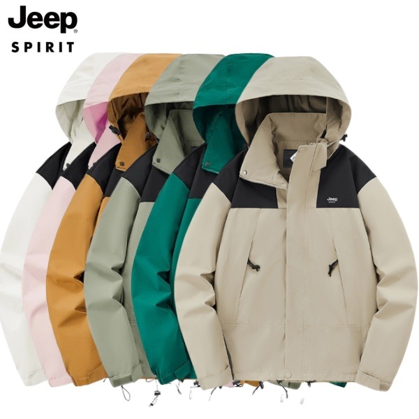 JEEP SPIRIT 남녀공용 봄가을 얇은 바람막이 초경량 타공 자켓 남성 등산복 - 상품 이미지