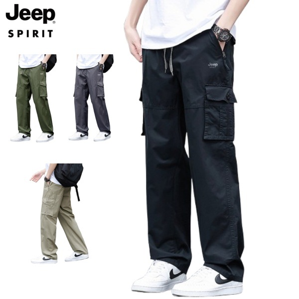 JEEP 지프 남자 카고바지 포켓 아웃도어 캐주얼 코튼 스포츠 팬츠 - 상품 이미지