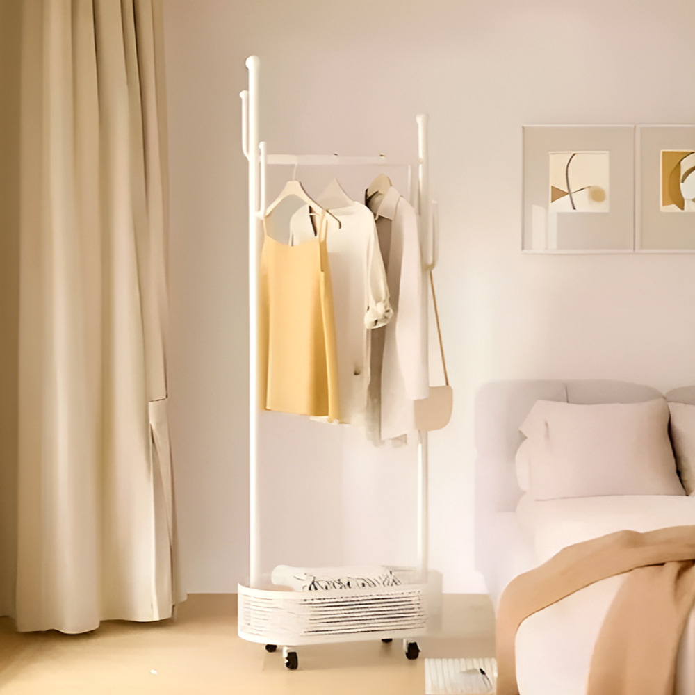 우아플레이스 이동식행거 선반 철제 튼튼한 스탠드옷걸이 600