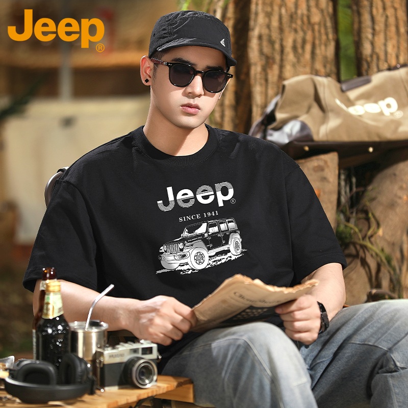 JEEP 지프 남성 페인팅프린트 반팔 티셔츠 루즈핏 반팔티 - 상품 이미지