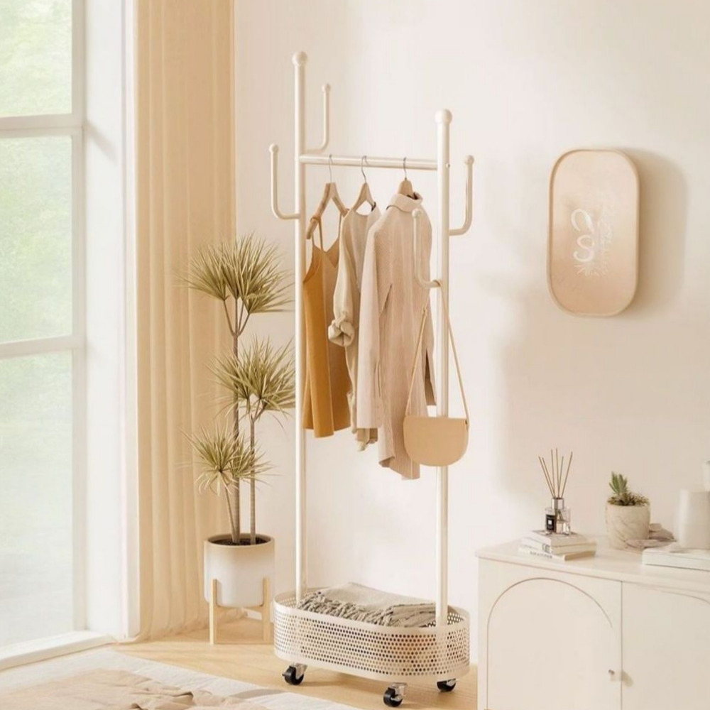 우아플레이스 이동식행거 선반 철제 튼튼한 스탠드옷걸이 600