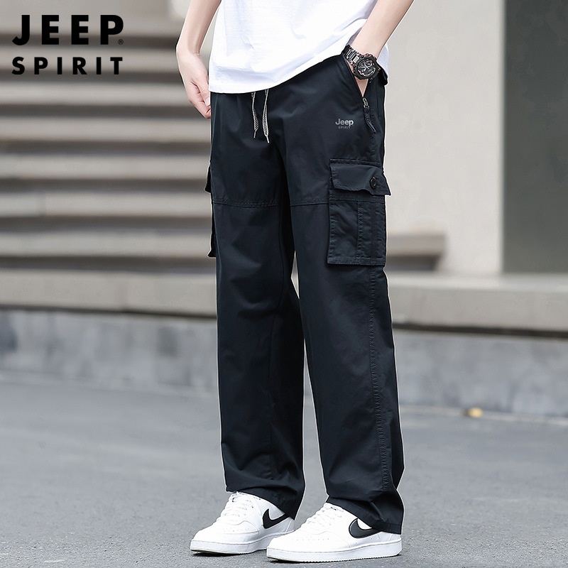 JEEP 지프 남자 카고바지 포켓 아웃도어 캐주얼 코튼 스포츠 팬츠 - 상세 이미지 2