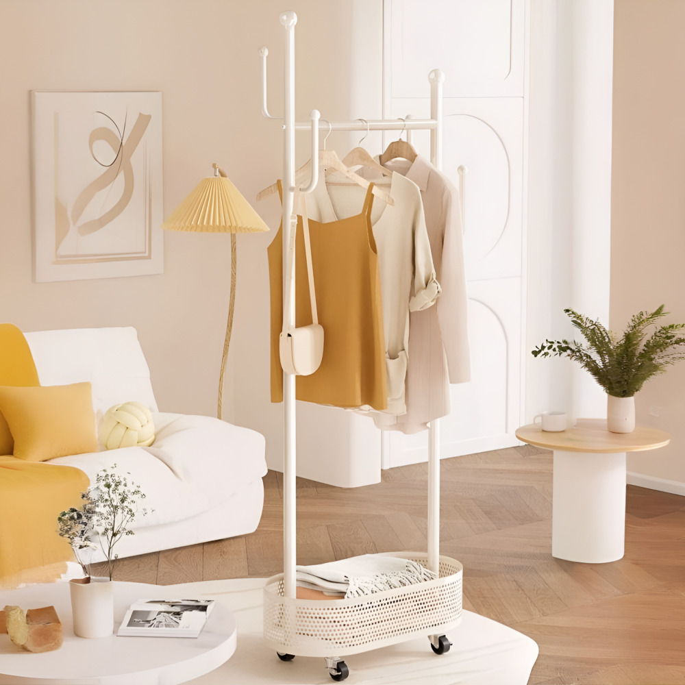 우아플레이스 이동식행거 선반 철제 튼튼한 스탠드옷걸이 600