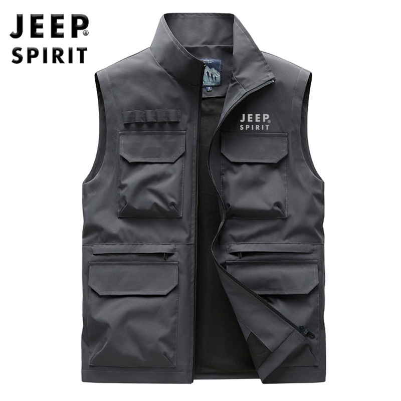 JEEP 지프 봄 여름 남자 조끼 여름 낚시 포켓 베스트 아웃도어 - 상세 이미지 4