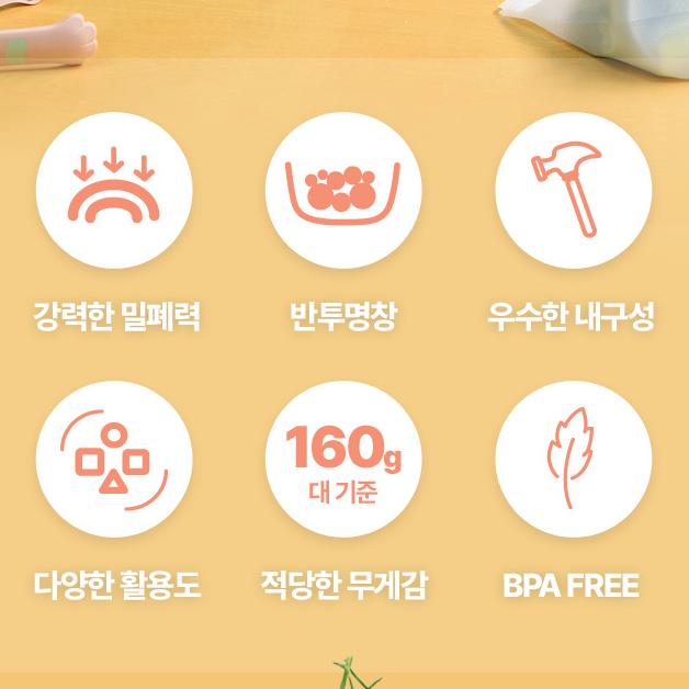 마이컬렉션 실리콘 지퍼백 3종 세트 손잡이 핑크, 3매, 1개 - 상세 이미지 3