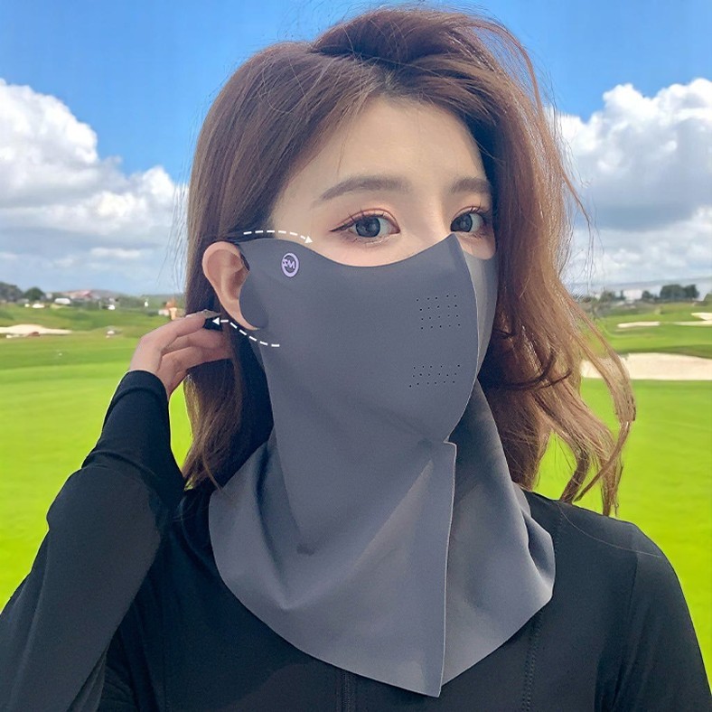 1+1 여성 골프마스크 얼굴햇빛가리개 자외선차단 복면 페이스 UV차단 자전거 귀걸이 - 상세 이미지 3